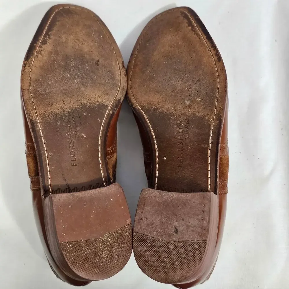 Florsheim Marlton Limited Cognac Leather with Suede Oxfords Men's 12D